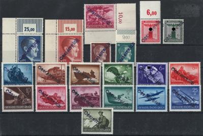 **/* - Österr. 1945 - Lokalausg. RAABS II - kleine Partie aus 20 Werten, - Briefmarken und Ansichtskarten