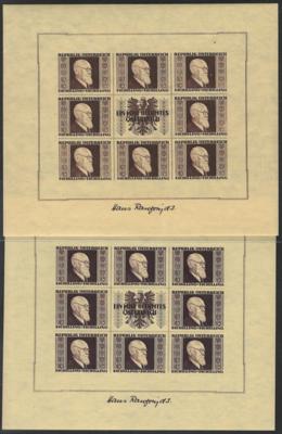 ** - Österreich 1946 Rennerblock - Známky a pohlednice