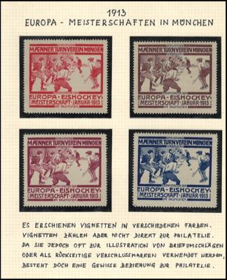 **/*/Poststück/Briefstück - Ausstellungssammlung "Eishockey" Europa u. Übersee, - Stamps and postcards
