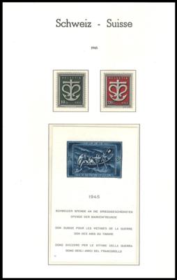 ** - Sammlung Schweiz ca. 1945/1963, - Francobolli e cartoline