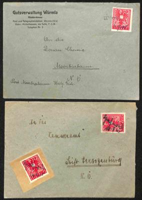 Poststück/Briefstück - Österr. 1945 - Stempelprovisorium GRAFENWÖRTH auf Poststück und Briefstück sowei WÜRMLA, - Známky a pohlednice