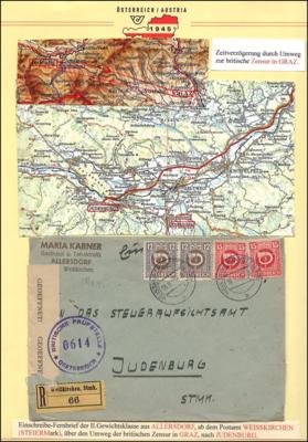 Poststück - Britische Zensur in der Steiermark/Kärnten 1945, - Známky a pohlednice