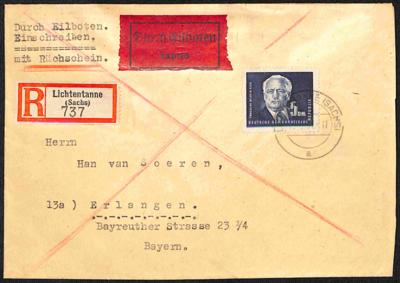 Poststück - DDR 1950/53 Partie von 18 besseren Belegen, - Stamps and postcards