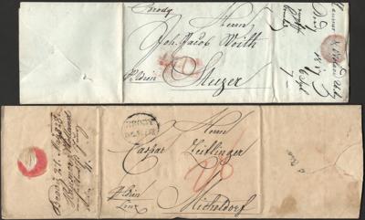 Poststück - Österr. 1817/1858 - 50 vorphil. bzw. Bar-frank. Briefe(Ex-offo) - dar. 10 Briefe - Stamps and postcards