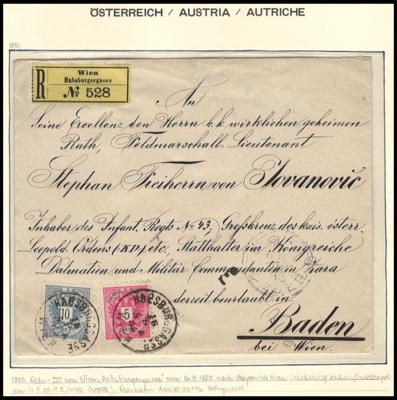 Poststück - Österr. 1885 - schöner Reko-Brief "An den Herrn k. k. wirklichen geheimen Rath, - Stamps and postcards