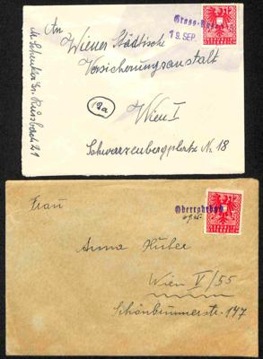 Poststück - Österr. 1945 - Stempelprovisorium OBERROHRBACH und GROSS RUSSBACH je auf Kuvert nach Wien, - Známky a pohlednice