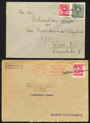 Poststück - Österr. 1945 - Stempelprovisorium von "SCHÖNAU IM GEBIRGE" in beiden Varianten je auf Kuvert nach Wien, - Stamps and postcards