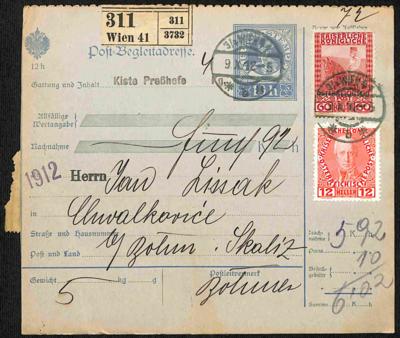 Poststück - Österr. - Partie Paketkarten mit Frankaturen d. Ausg. 1908, - Známky a pohlednice