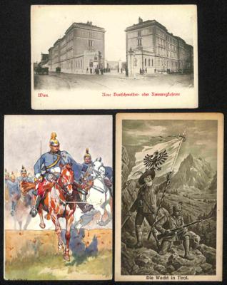 Poststück - Partie AK meist Militaria Österr. WK I mit etwas D.Reich Militärs, - Stamps and postcards