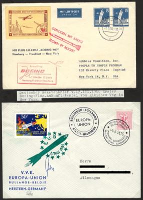 Poststück - Partie meist internat. moderne Raketenpost, - Briefmarken und Ansichtskarten