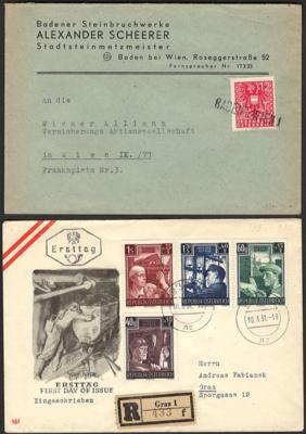 Poststück - Partie Poststücke Österr. ab 1945, - Briefmarken und Ansichtskarten