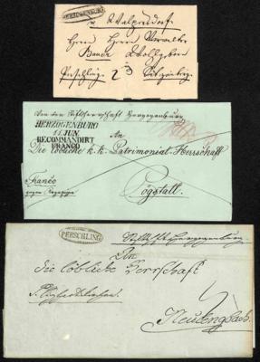 Poststück - Partie Poststücke von bzw. nach NÖ ab Vorphila u.a. mit Vorphila Herzogenburg, - Briefmarken und Ansichtskarten