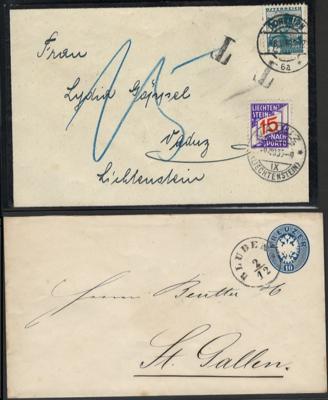 Poststück - Voralrberg - Partie Poststücke ab Monarchie u.a. mit Ganzsachen, - Briefmarken und Ansichtskarten
