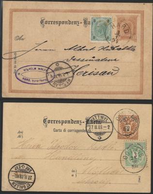 Poststück - Vorarlberg - Partie Ganzsachen Österr. Monarchie mit Zufrankatur, - Stamps and postcards