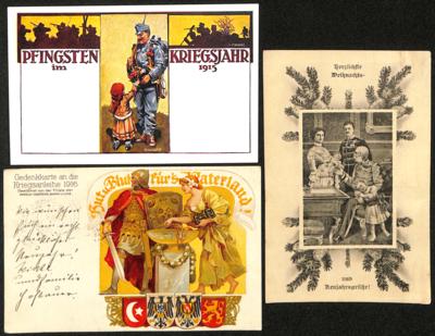 PoststückPartie AK: öst. Kaiserhaus / 1. Wk. / Militär / Patriotika, - Stamps and postcards