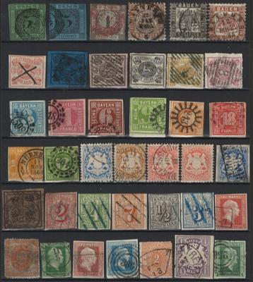 */gestempelt - Altdeutschland: Sammlung Baden - Württemberg mit vielen besseren Werten unterschiedl. Erh., - Briefmarken und Ansichtskarten