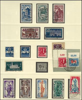 .gestempelt/Briefstück - Danzig Sammlung 1920- 1939 mit Flugpost, - Známky a pohlednice