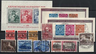 .gestempelt - Dt. Reich 1938-45 sowie Sammlung Allierte Besetzung AM-Zone und Französische Zone ohne Blocks, - Briefmarken und Ansichtskarten