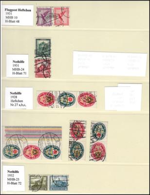 .gestempelt - Dt. Reich -Zusammendrucke reichhaltige Sammlung ab 1927 Hindenburg-Spende, - Briefmarken und Ansichtskarten