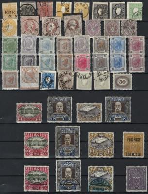 */**/gestempelt/(*) - Sammlung Österr. Monarchie 1850/1918 - tls. * bzw. ** und gestempelt gesammelt, - Briefmarken und Ansichtskarten