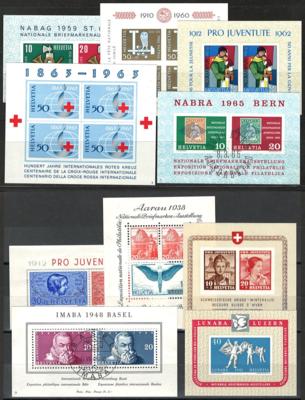**/gestempelt - Schweiz 1937/65 Lot 10 Blocks, - Známky a pohlednice