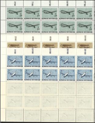 ** - Österr. - Partie Bogenteile II. Rep. ATS, - Briefmarken und Ansichtskarten