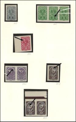 **/* - Österr. - Partie Plattenfehler und Druckzufälligkeiten I./II. Rep., - Briefmarken und Ansichtskarten