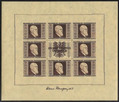 ** - Österr. - RENNERBLOCK, - Briefmarken und Ansichtskarten