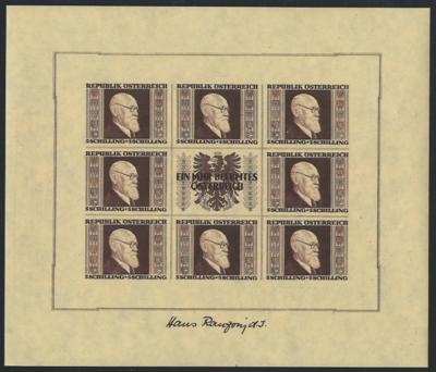 ** - Österr. - RENNERBLOCK - laut Fotoattest Puschmann sind"die 4 Kleinbögen echt und einwandfrei.", - Briefmarken und Ansichtskarten