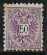 ** - Österreich 1883 Nr.49a (50 Kr rotlila BZ 9,5) postfrischer craquellierter Originalgummi, - Francobolli e cartoline