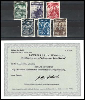** - Österreich Nr.557-62 (Katholikentag - Briefmarken und Ansichtskarten