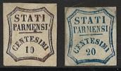 * - Parma 1859 Mi.13 (10 C. dunkelbraun) sign. A. Diena und G. Oliva, - Briefmarken und Ansichtskarten