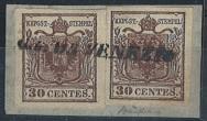 Briefstück - Lombardei-Venetien 1850 4H I geripptes Papier, - Briefmarken und Ansichtskarten