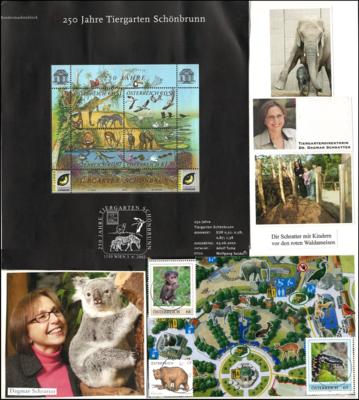 Poststück - Außergewöhnliche AK - Ausstellungssammlung "Tiergarten Schönbrunn" mit einer Fülle passender Frankaturen, - Stamps and postcards