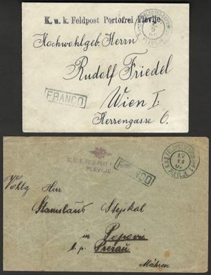 Poststück - Bosnien 1896/1907 Sandschak Novipazar - 3 portofreie Feldpostbriefe aus PLEVLJE mit versch. Stempeln, - Známky a pohlednice