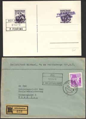 Poststück/Briefstück - Österr. - Partie Postablage - Belege II. Rep., - Briefmarken und Ansichtskarten