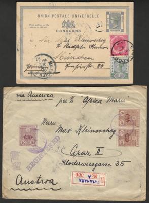 Poststück/Briefstück - Partie Poststücke Europa u. Übersee, - Známky a pohlednice