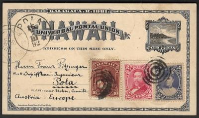 Poststück - Hawaii 1892 2C Postkarte - Známky a pohlednice