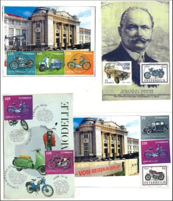 Poststück - Motiv - AK Sammlung Fahrund Kraftrad, - Briefmarken und Ansichtskarten