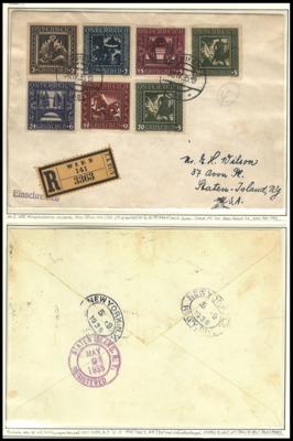Poststück - Österr. 1928/1937 - 7 versch. Reko- bzw. Flugpostbrfe. bzw. Karten nach USA (New York, - Francobolli e cartoline