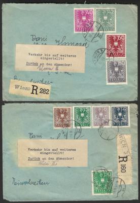 Poststück - Österr. 1945 - 2 rekommandierte - Briefmarken und Ansichtskarten