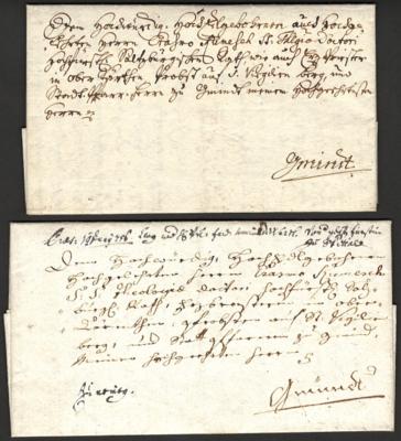 Poststück - Österr. - Kärnten 1756 2 mit dem fürstlichen Wappen gesiegelte Briefe der Fürstin von Porcia, - Briefmarken und Ansichtskarten