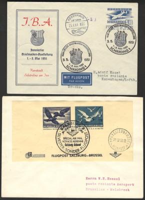 Poststück -Österr. - Partie Flugpostbelege ab 1948 sowie ein wenig ballonpost, - Stamps and postcards