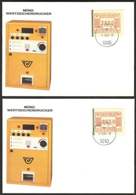 Poststück - Österr. - Sammlung FDCs der 1. ATM - Ausgabe vom 1.6. 1983 mit Wertstufen bus zu 79,50 ATS, - Francobolli e cartoline