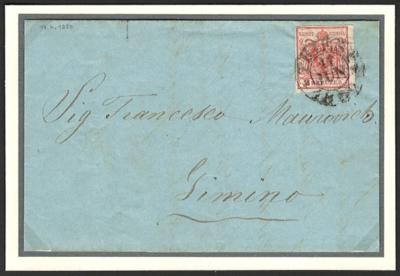 Poststück - Österreich 1850 3H I Frühverwendung auf Faltbrief von TRIEST 17. Jun 1850 nach GIMINO. (eng-) vollrandig, - Briefmarken und Ansichtskarten