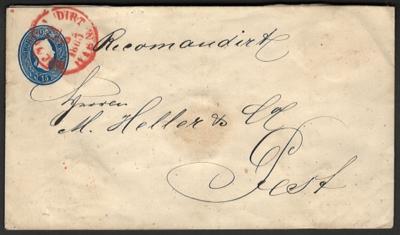Poststück - Österreich 1861 15 Kr Briefumschlag als fünffach gesiegelter Rekobrief von WIEN nach PEST, - Francobolli e cartoline