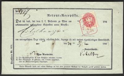 Poststück - Österreich 1863 frankiertes - Francobolli e cartoline