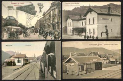 Poststück - Partie AK Bahnhöfe Österr. u. Ausland - Stamps and postcards