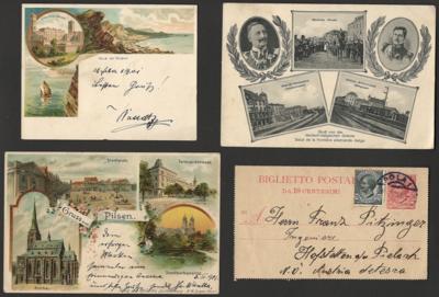 Poststück - Partie Ansichtskarten und etwas Poststücke Deutschland und diverse Europa, - Briefmarken und Ansichtskarten
