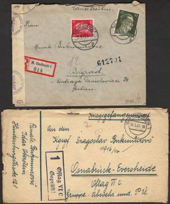 Poststück - POW -Post eines serbischen - Známky a pohlednice